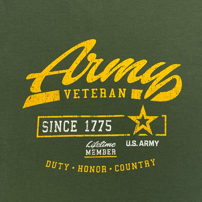 Army Veteran Lifetime Member T-Shirt (OD Green)