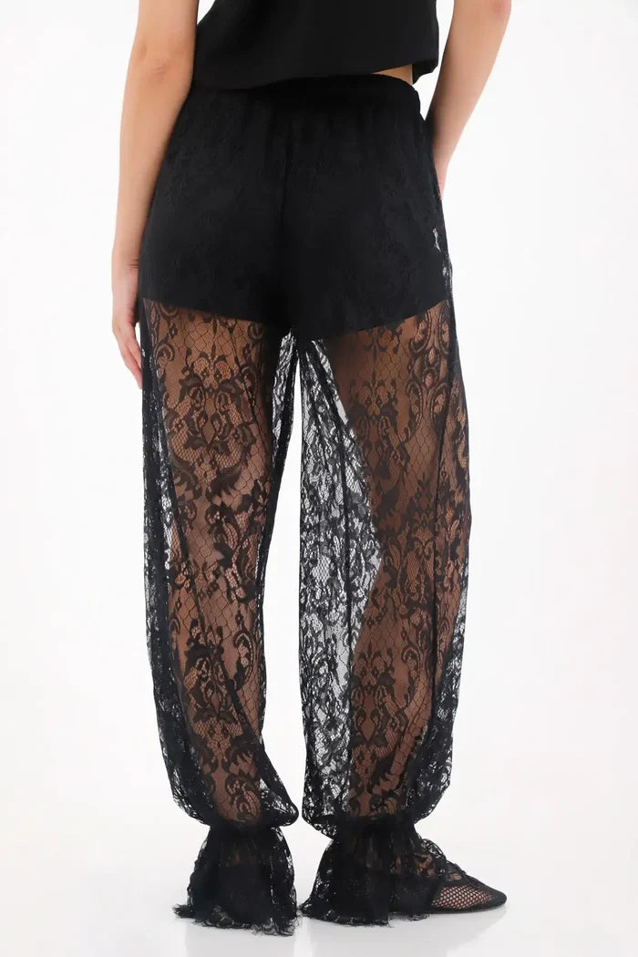 Black Blonda Fabric Pants for Women