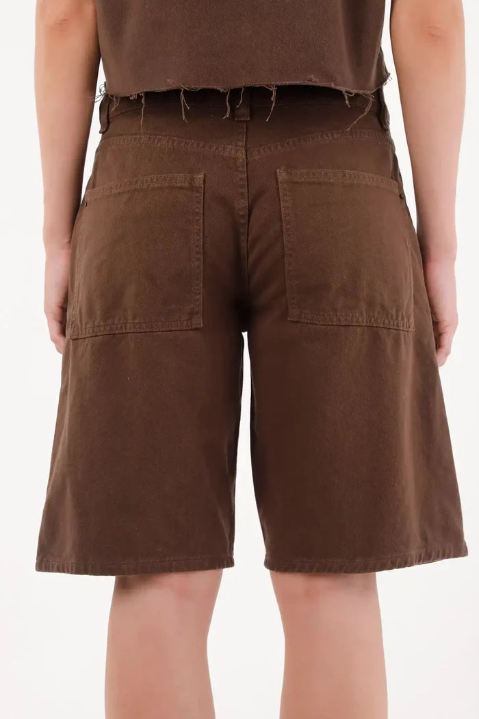 Brown Bull Denim Bermuda Shorts for Women