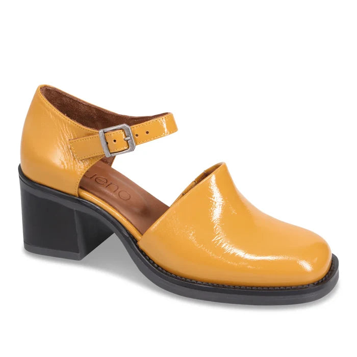 Bueno RITA Heel in Mustard Patent - Crush Marketplace