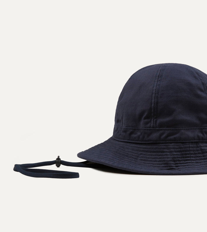 Câbleami Navy Baker Back Satin Cotton Metro Hat