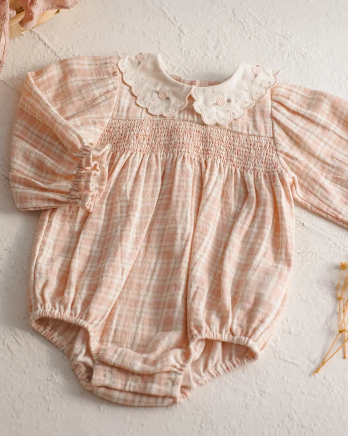 Callie Romper | Pink Plaid | Baby