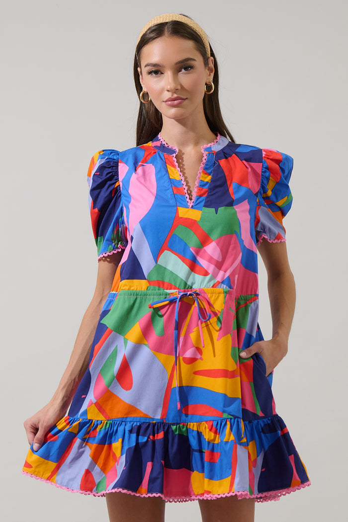 Chroma Abstract Midge Shift Mini Dress