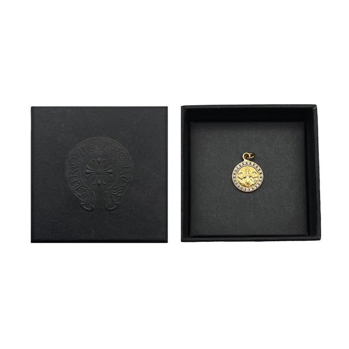 Chrome Hearts Diamond Embellished 22k Gold Angel Medal - SHENGLI ROAD MARKET