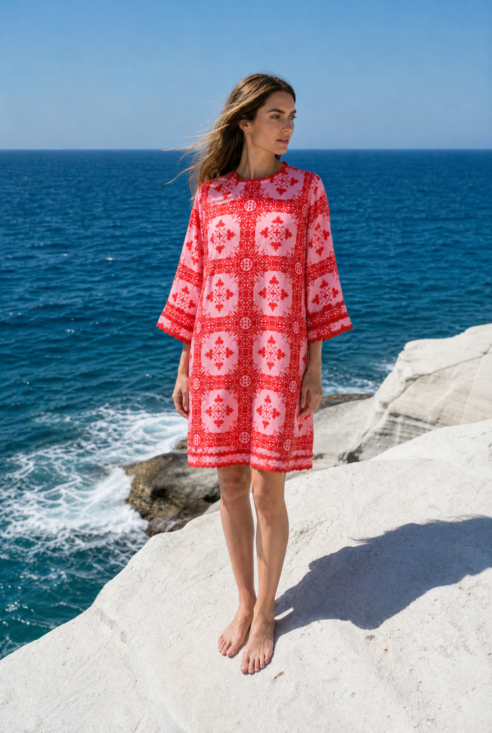Claire Linen Dress In Granada