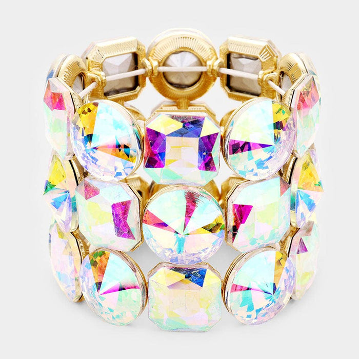 Style the Crystal Rhinestone Statement Stretch Bracelet exclusively at Born To Glam