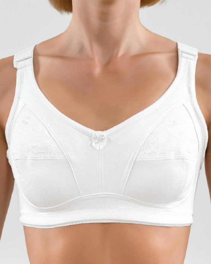 Embroidered Bra - White