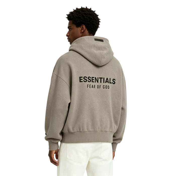 Fear of God Essentials Classic Full Zip-Up Hoodie Homestead Heather - AFewVibe
