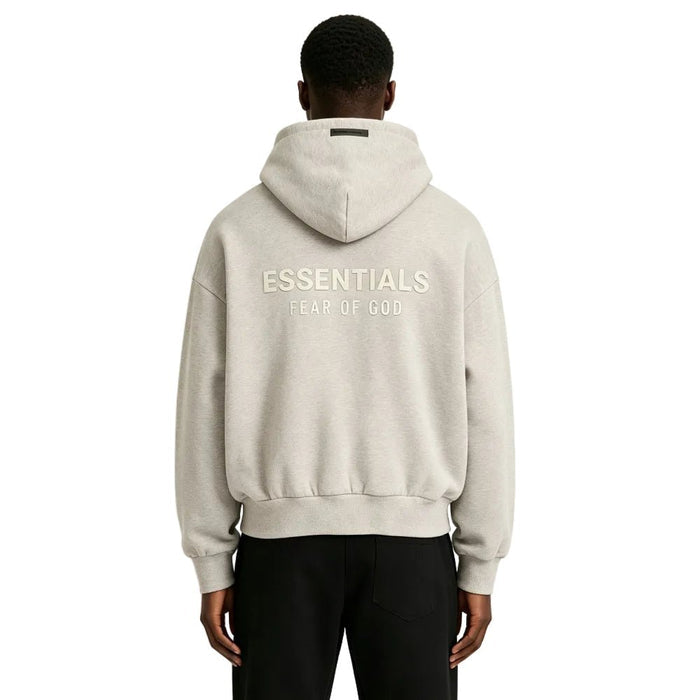Fear of God Essentials Classic Hoodie Heather Stone - Afewvibe