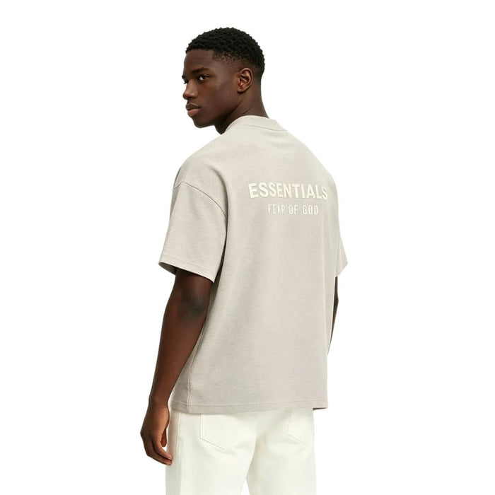 Fear of God Essentials Classic Short Sleeve Tee Heather Stone - Afewvibe