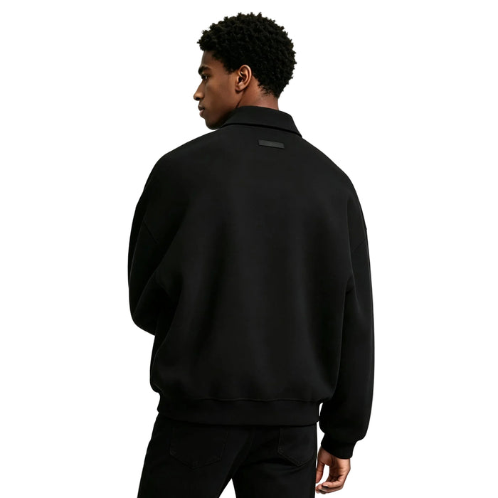 Fear of God Essentials Fleece Polo Black - AFewVibe