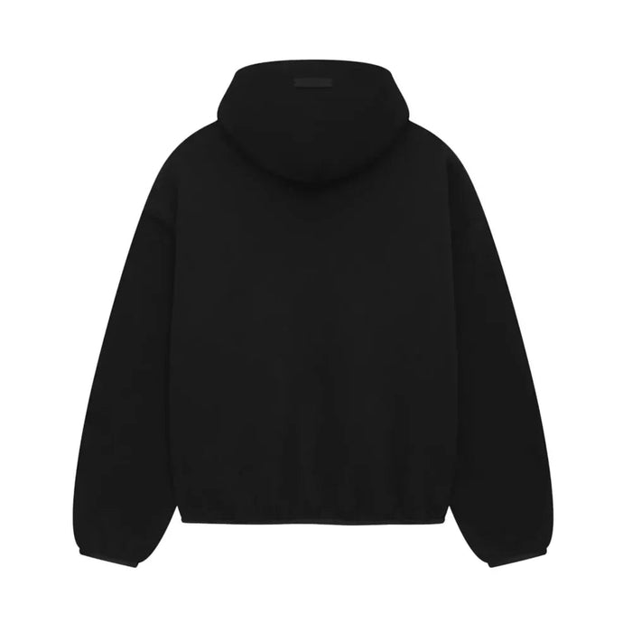 Fear of God Essentials NBA Hoodie Black back with NBA logo beneath hood