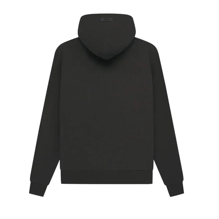 Fear Of God Essentials Waffle Raglan Hoodie Off Black - Afewvibe