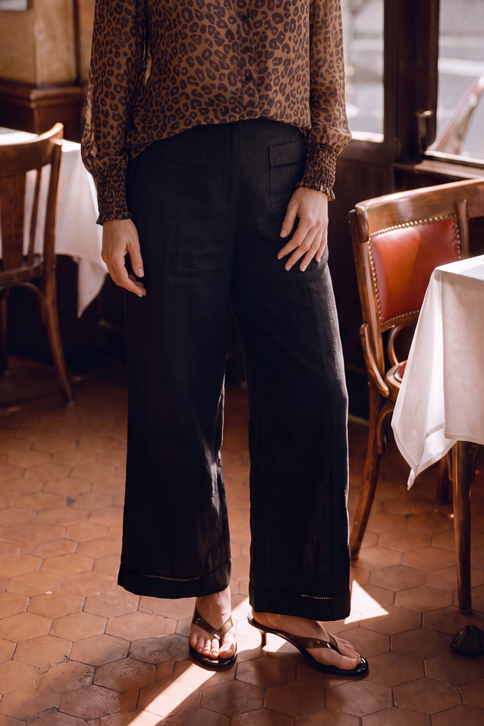 Florence Linen Pant In Black