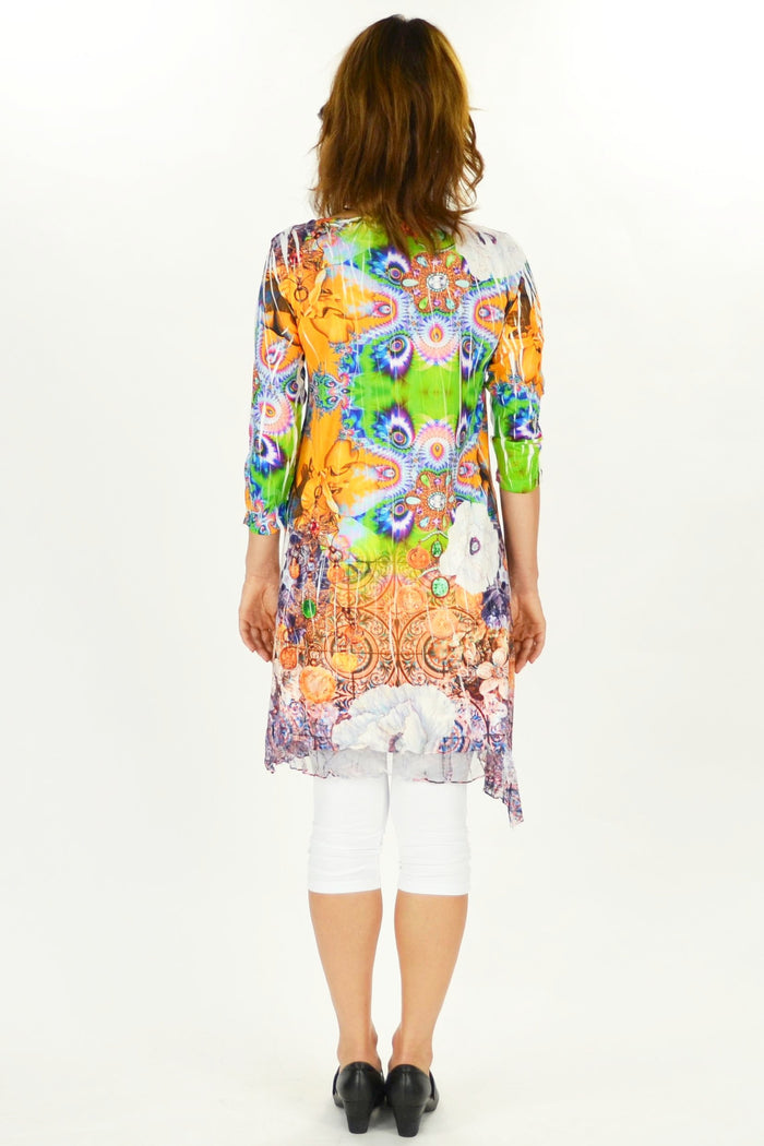 David Jessie Gem Tunic, stylish women's tunic with intricate gemstone-inspired design and comfortable fit, shown on model.