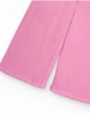 Girls' pink denim culotte pants