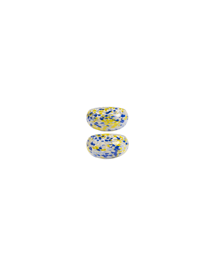 GLASS STIPPLE BOWL SET BLUE