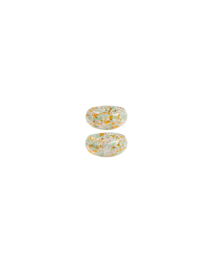 GLASS STIPPLE BOWL SET ORANGE