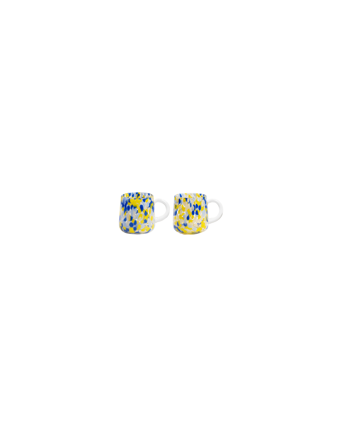 GLASS STIPPLE MUG SET BLUE