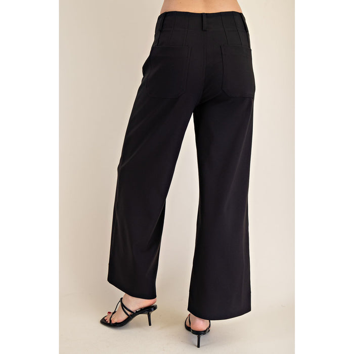 GM - Collette, Cropped, Wide Leg, Pants 7912 - Black