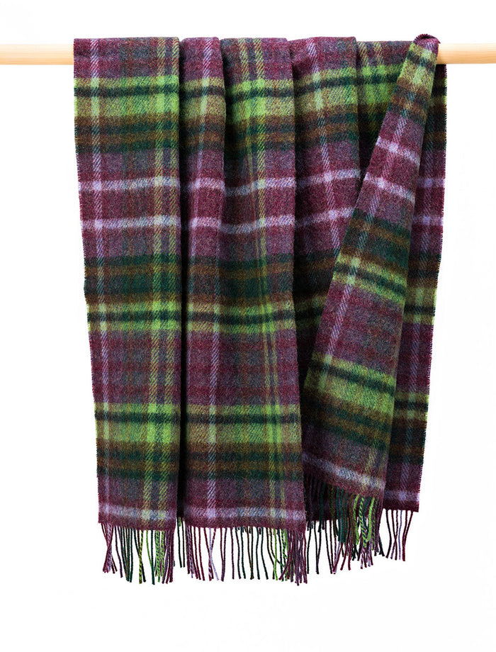 Irish Wool Picnic Throw - #color_purple-green-lavender