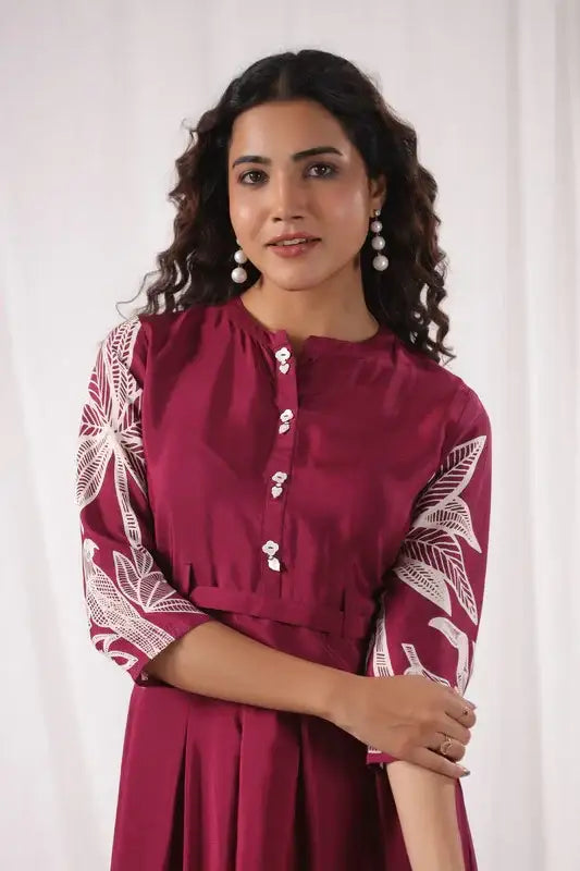 Island Reverie Plum Russain Silk Dress