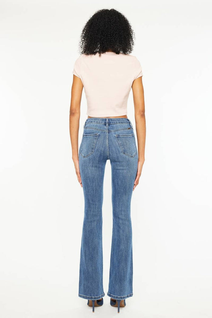 Style the Kancan High Rise Bootcut Jeans exclusively at Born To Glam