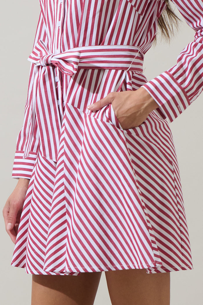 Kenada Stripe Flare Mini Dress