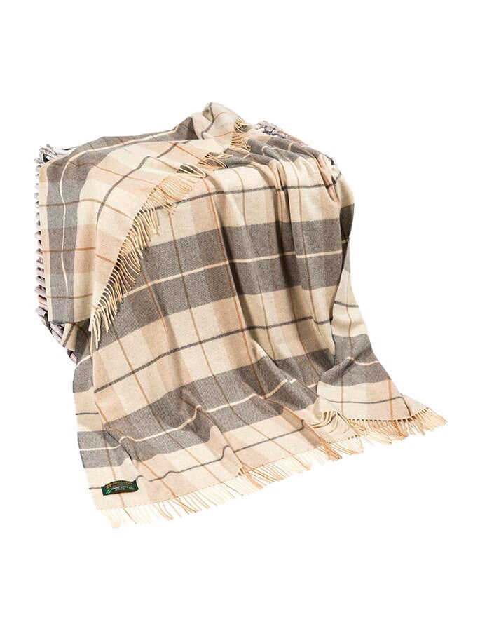 Cream & Grey Plaid / One Size