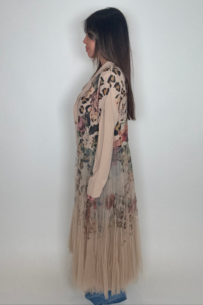 Style the Leopard Rose Cardigan Blazer exclusively at Born To Glam
