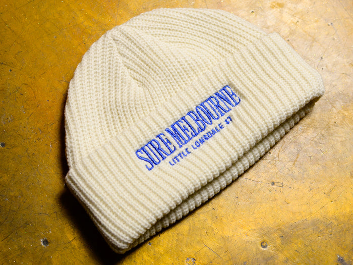 Little Lonsdale St. Cable Beanie - Off White