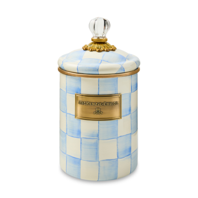 Mackenzie Childs Canister Sky Check Medium