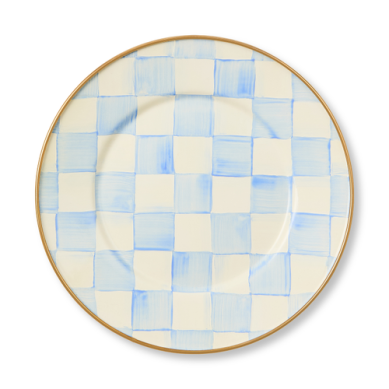 Mackenzie Childs Salad / Dessert Plate Sky Check Enamel
