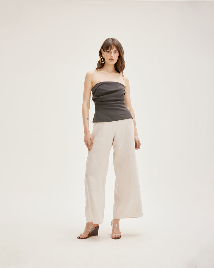 MARLEY LINEN PANT PETITE NATURAL