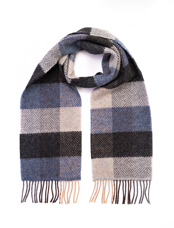 Wool & Cashmere Scarf - Silver Denim & Charcoal #color_silver-denim-charcoal