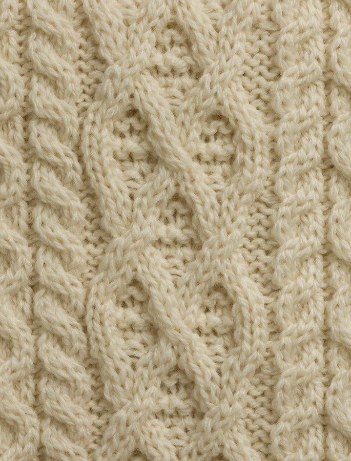 Merino Aran Throw - Natural White #color_natural-white