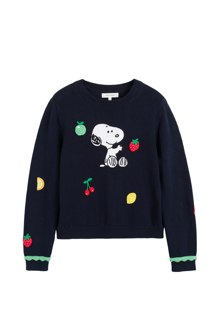 Navy Cotton Fruity Snoopy Sweater