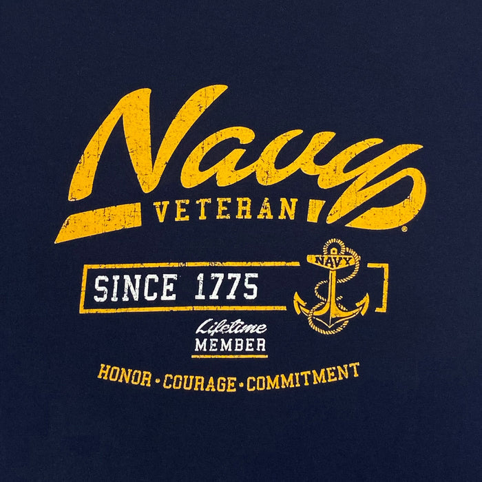 Navy Veteran Lifetime Member T-Shirt (Navy)