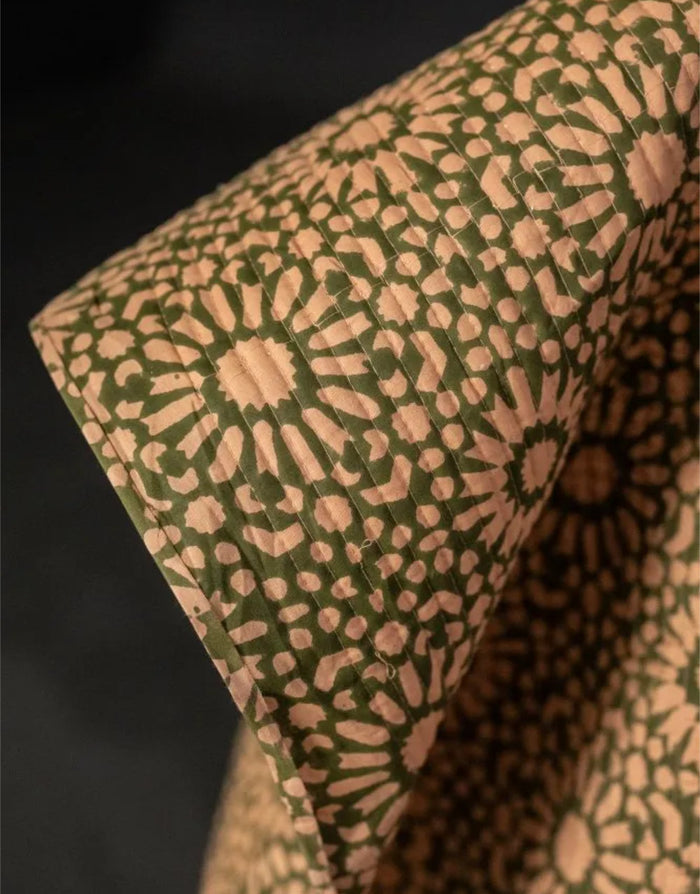 Praline Papercut Quilted Indian Block Print Cotton Fabric