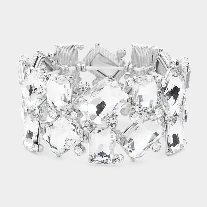 Style the Rectangle Cluster Stretch Bracelet exclusively at Born To Glam
