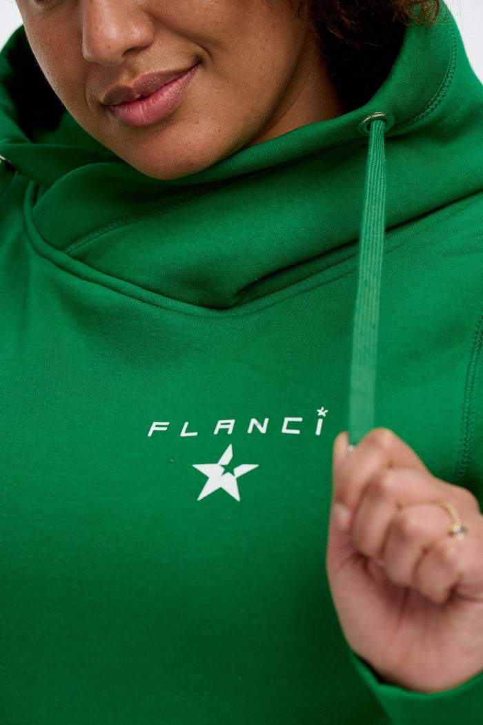 Sale Cross Neck Hoodie | Green