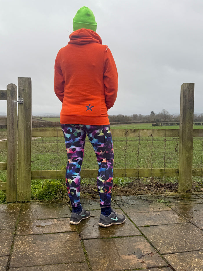Sale Cross Neck Hoodie | Orange