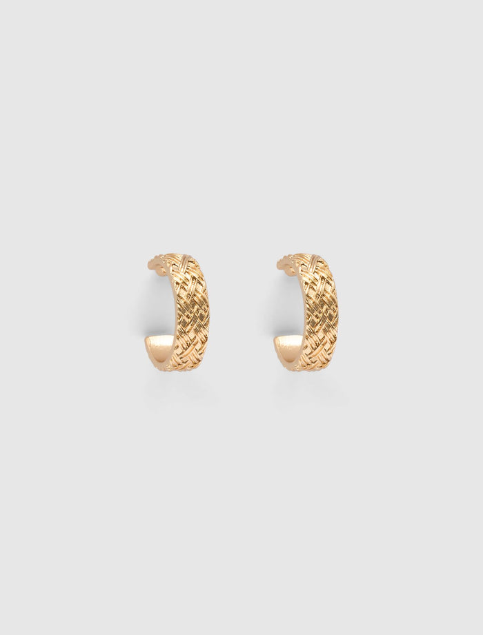 Signature Pam Plait Hoop Earrings 0 Gold Forever New