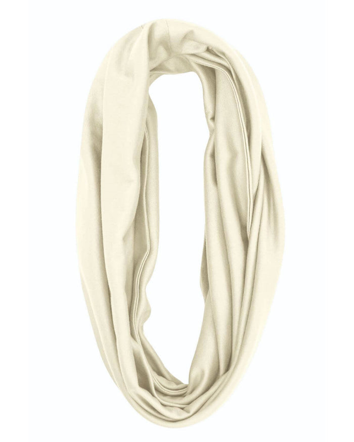 Silky Cotton Snood Scarf - Cream - The Classic Boutique