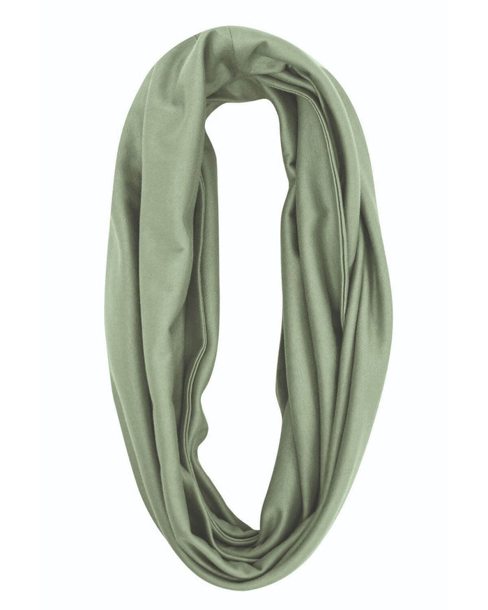 Silky Cotton Snood Scarf - Sage - The Classic Boutique