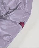 Silver padded jacket for girls with front zipper
