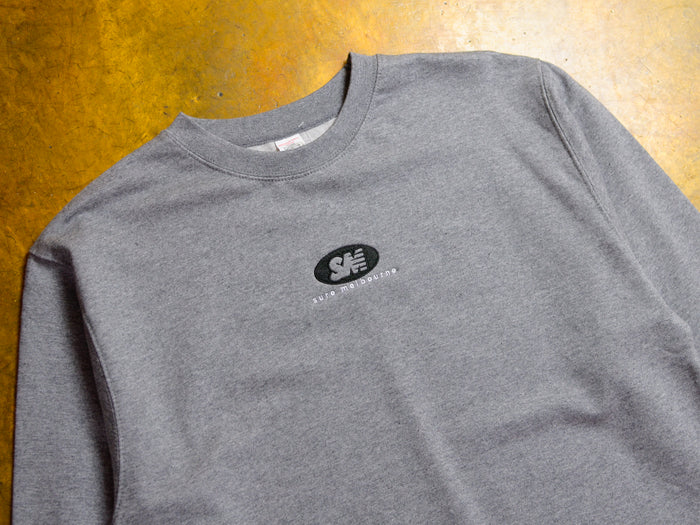 SM Oval Embroidered Crew - Gunmetal Grey
