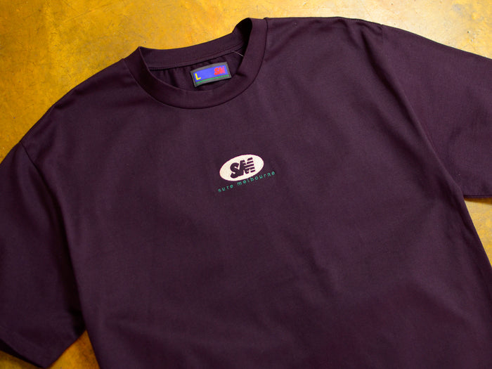 SM Oval Heavyweight Embroidered T-Shirt - Plum