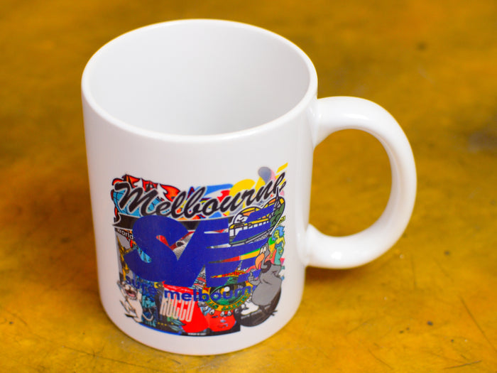 SM Sticker Toss Ceramic Mug - White