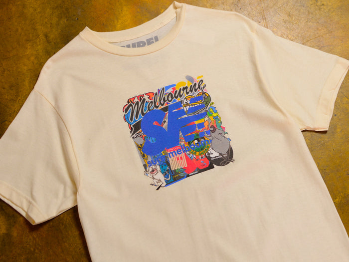 SM Sticker Toss T-Shirt - Natural